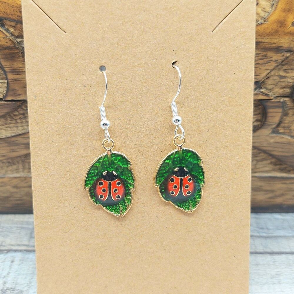 Lady Bug Earrings Cottagecore Boho Garden Spring